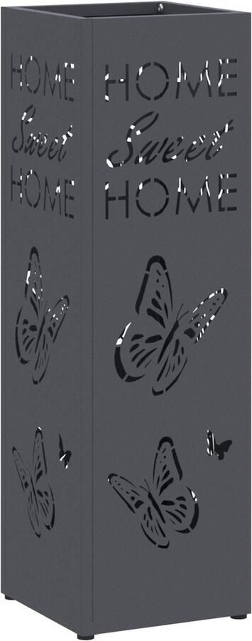 VidaXL Paraplubak Anthraciet Metaal Medium Decoratieve Inzetstukken