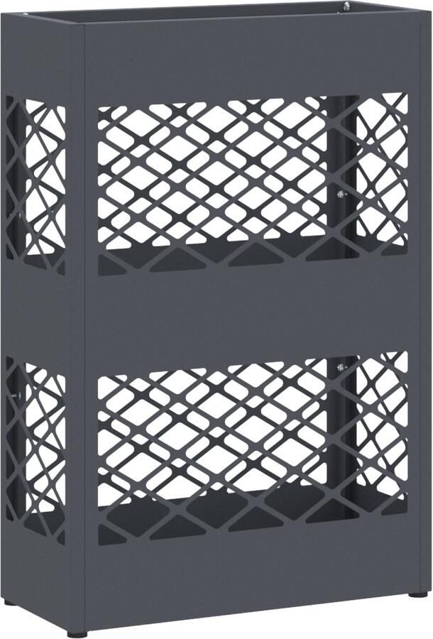 VidaXL Paraplubak Anthraciet Metaal Middel Paraplubak Rechthoekig