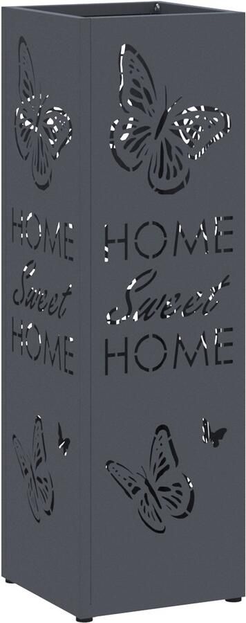 VidaXL Paraplubak Anthraciet Metaal Middelgroot Patroon Paraplubak