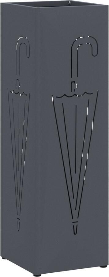 VidaXL Paraplubak Anthraciet Metaal Standaard Paraplubak Rechthoekig