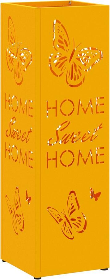 VidaXL Paraplubak Mosterdgeel Metaal Standaard Decoratieve inzetstukken