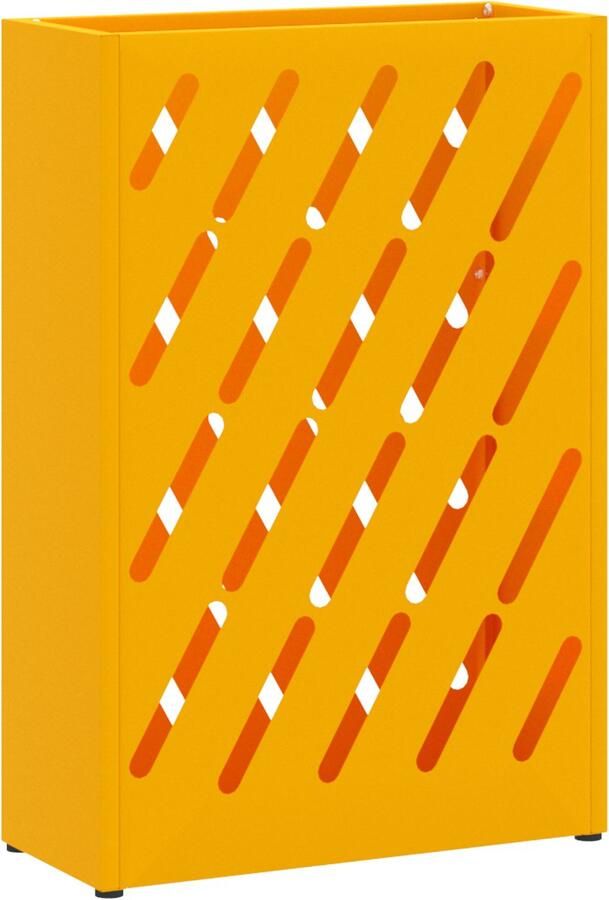 VidaXL Paraplubak Mosterdgeel Metaal Standaard Paraplubak Rechthoekig