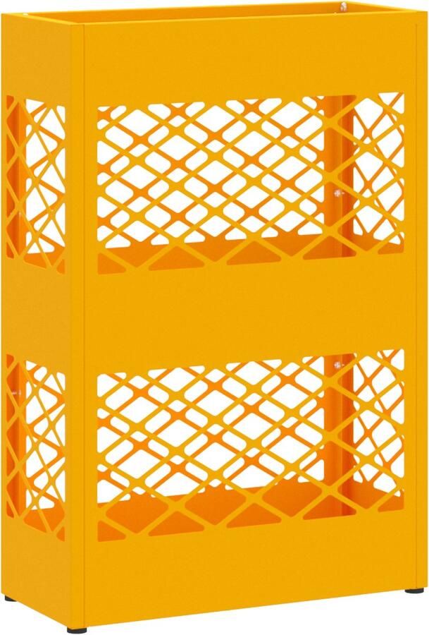 VidaXL Paraplubak Mosterdgeel Staal Compact Paraplubak Rechthoekig