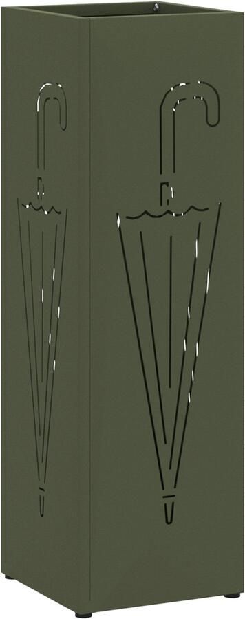 VidaXL Paraplubak Olijfgroen Metaal Medium Decoratieve Inzetstukken