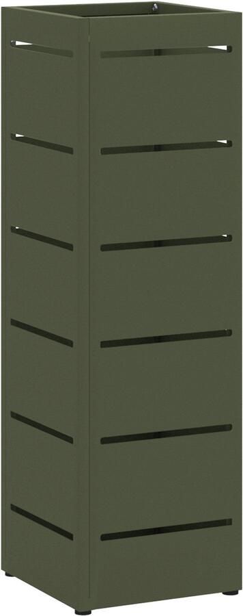 VidaXL Paraplubak Olijfgroen Metaal Medium Paraplubak Rechthoekig