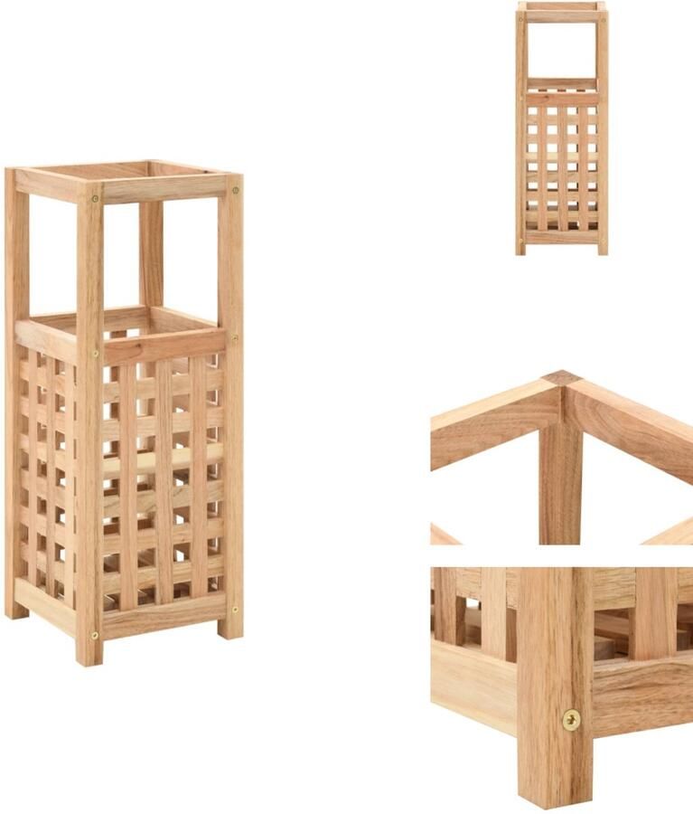 VidaXL Paraplubak Paraplubakken Paraplustandaard Paraplustandaards Paraplubak 18x18x50 cm massief walnotenhout