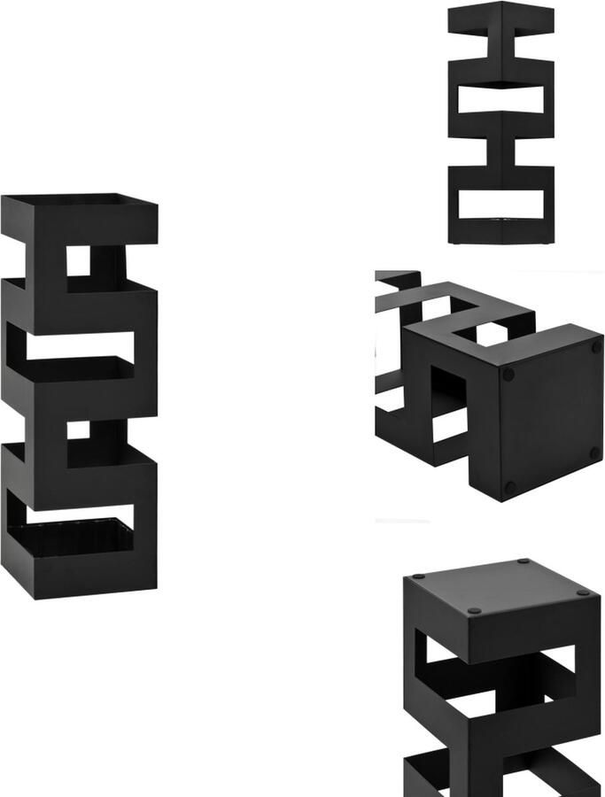 VidaXL Paraplubak Paraplubakken Paraplustandaard Paraplustandaards Parapluhouder tetris staal zwart