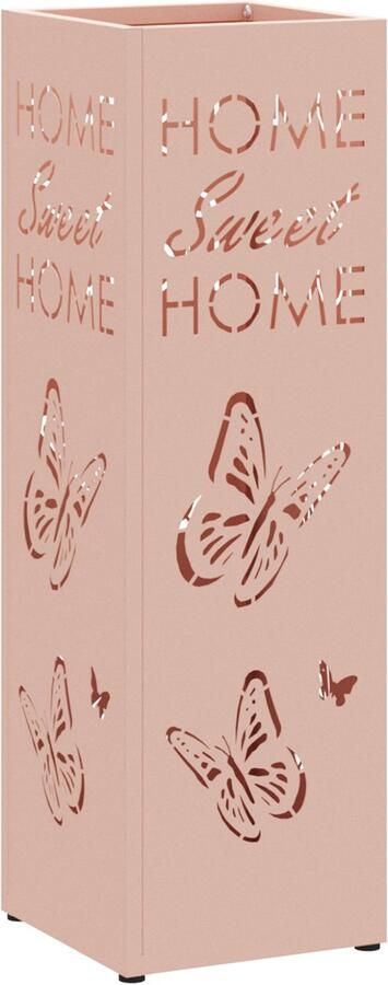 VidaXL Paraplubak Roze Metaal Medium Decoratieve Inzetstukken