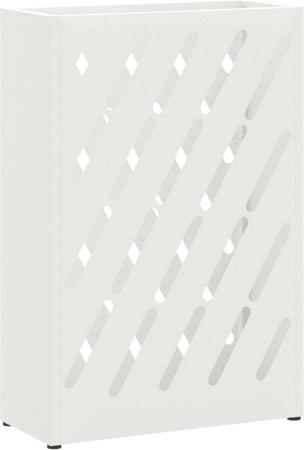 VidaXL Paraplubak Wit Metaal Compact Decoratieve Inzetstukken