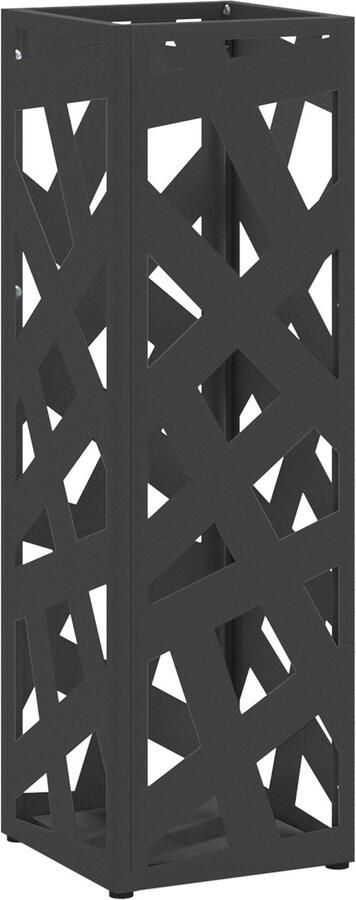 VidaXL Parapluhouder Zwart Metaal Middelgroot Patroon Paraplubak