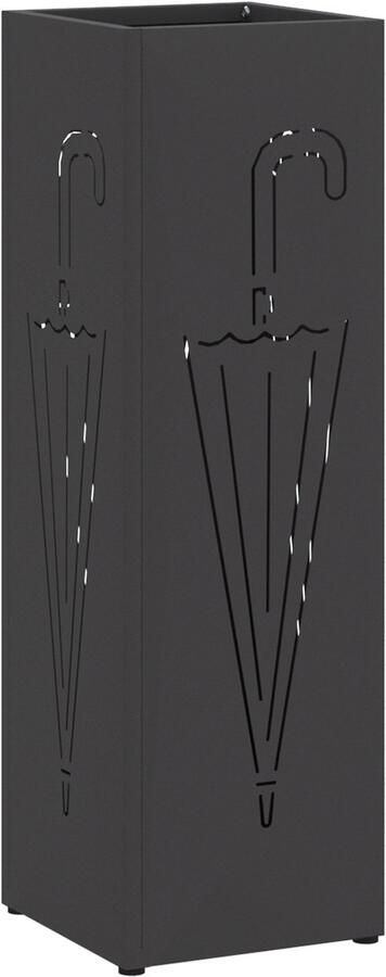 VidaXL Paraplubak Zwart Staal Middelgroot Zwarte Paraplubak