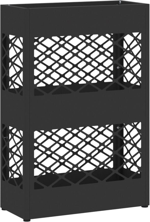 VidaXL Parapluhouder Zwart Gepoedercoat staal Standaard Duurzaam