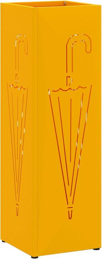 VidaXL Parapluhouder Mosterdgeel Metaal Standaard