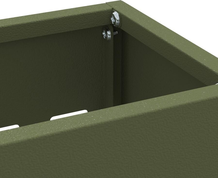 VidaXL Parapluhouder Olijfgroen Metaal Middelgroot Parapluhouder