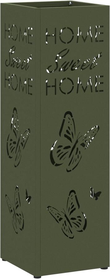 VidaXL Parapluhouder Olijfgroen Metaal Standaard Design Parapluhouder