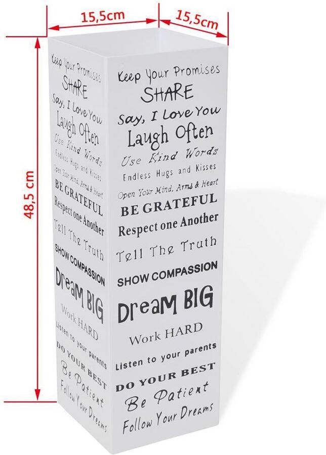 VidaXL Parapluhouder Staal Wit 48 5 cm Parapluhouder Parasolstandaard Paraplu Standaard Indoor Parapluhouder Wandmontage Parapluhouder - Foto 2