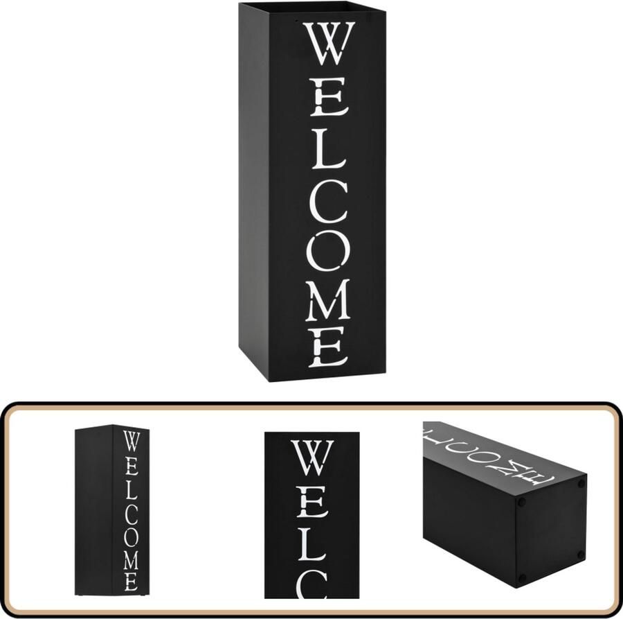 VidaXL Parapluhouder Staal Zwart 15 5x15 5x48 5 cm Parapluhouder Staal Parapluhouder Zwarte Parapluhouder Modern Parapluhouder Interieur Accessoires Entree Accessories Praktische Accessoires Design Parapluhouder