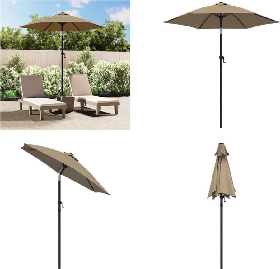 VidaXL Parasol 200x224 cm aluminium taupe Parasol Parasols Kantelbare Parasol Kantelbare Parasols