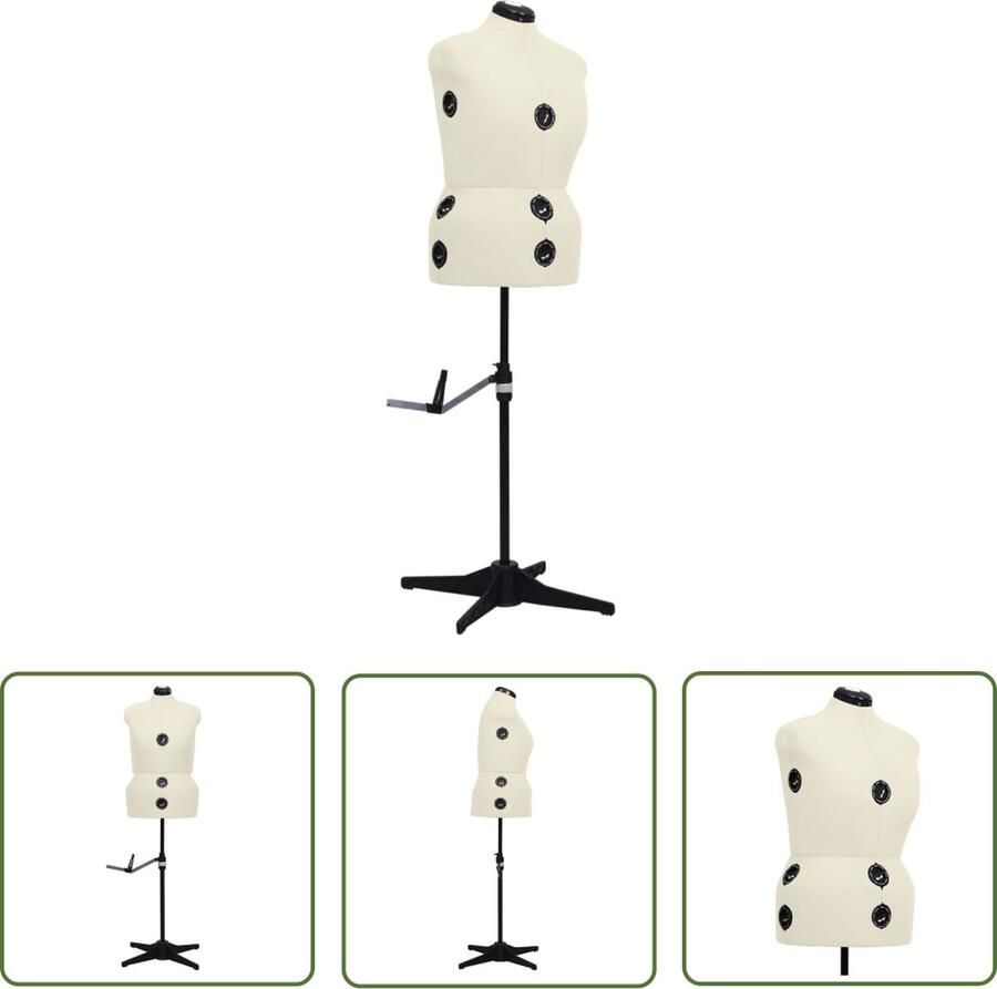 The Living Store Verstelbare Paspop Dameskleding L 44-50 Verstelbare Buste Taille en Heupen Paspop Manneken Naaigerei Kledingdisplay Fashion Display