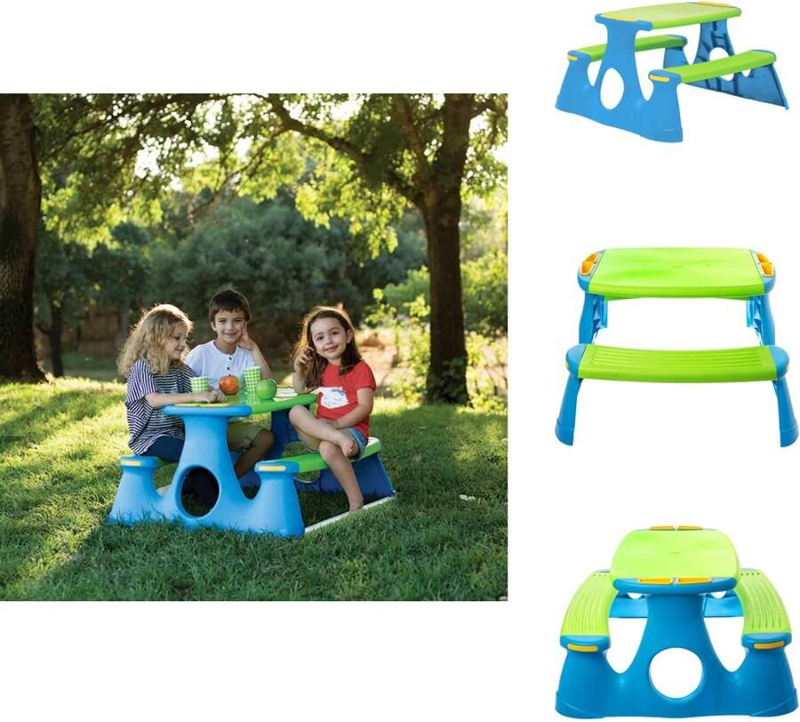 VidaXL Picknickbank Picknickbanken Picknicktafel Tuinbank Picknickbank voor kinderen 89 5x84 5x48 cm polypropeen