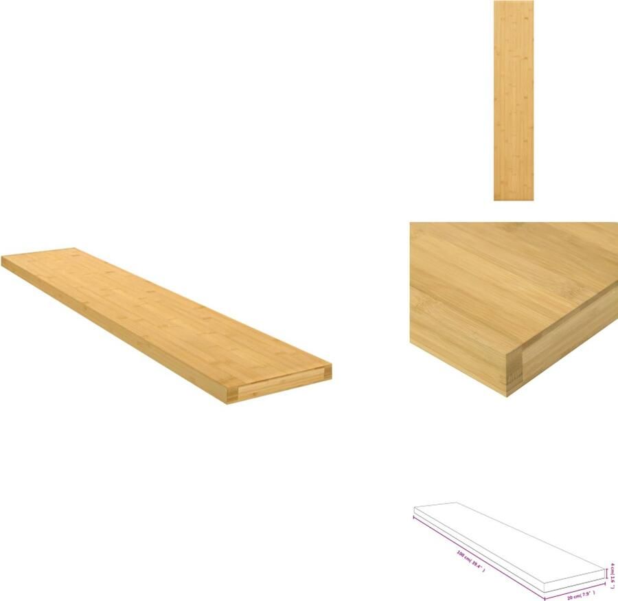 VidaXL Wandplank Bamboe 100 x 20 x 4 cm Praktisch en decoratief Wandsteun