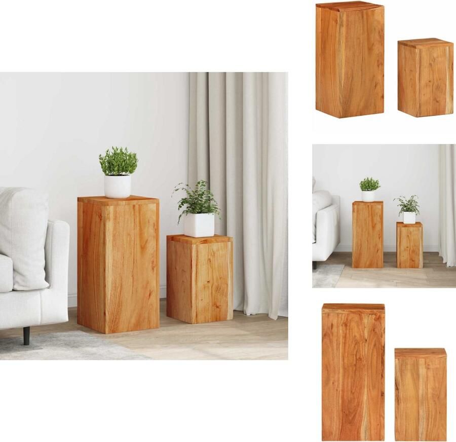VidaXL Plantenstandaard Plantenstandaarden Planten Standaard Plantenhouder Plantenstandaards 2 st massief acaciahout
