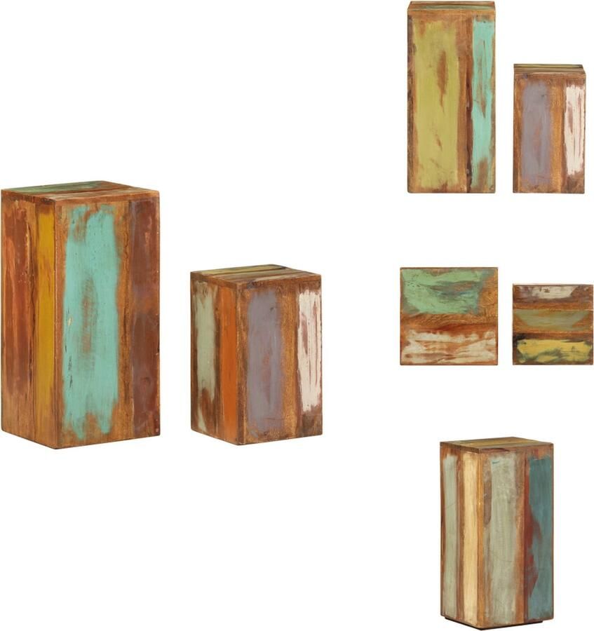 VidaXL Plantenstandaard Plantenstandaarden Planten Standaard Plantenhouder Plantenstandaards 2 st massief hergebruikt hout