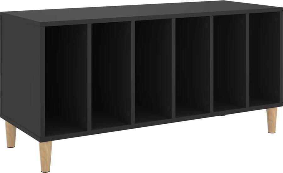 VidaXL Platenkast 100x38x48 cm bewerkt hout zwart - Foto 4
