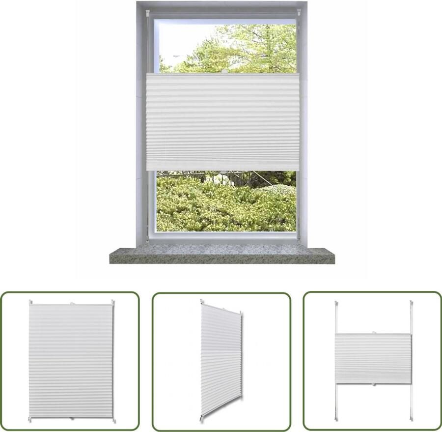 VidaXL PlissÃ©jaloezie 70x125 cm Wit Aluminium Houder Plisseejaloezie Jaloezie Binnenzonwering Lichtregelaar Privacy Screen Kamerscherm Woonaccessoires Witte Jaloezie Aluminium Jaloezie Klemmontagesysteem Draaikiepraam
