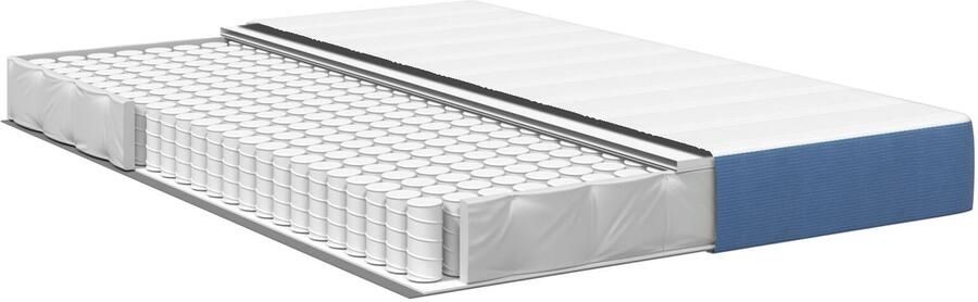 VidaXL Blauwe Medium Pocketvering Matras 140x200x20 cm Stof