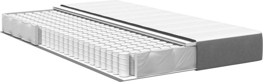 VidaXL Pocket Spring Matras Lichtgrijs Medium 120x190x20 cm Stof