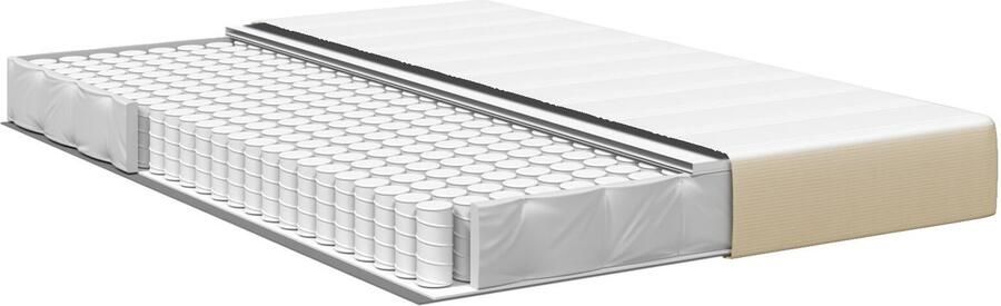 VidaXL Pocket Spring Matras Lichtgroen en Grijs Medium-Hard 160x200x20 cm Stof