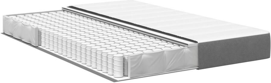 VidaXL Pocketvering Bed Matras Lichtgrijs Medium 140x200x20 cm Stof