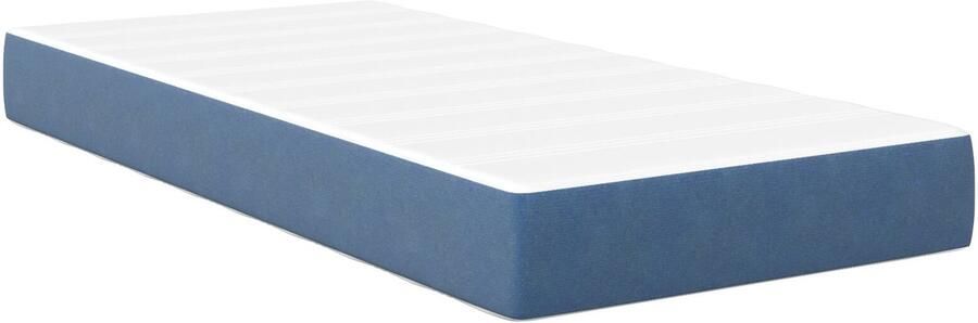 VidaXL Pocket Spring Matras Blauw Middel 100x200x20 cm Stof
