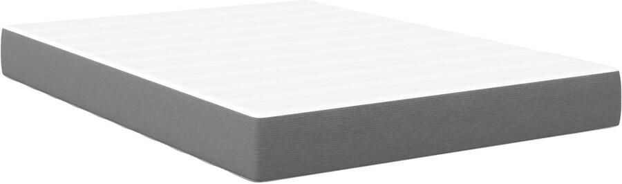 VidaXL Pocket Spring Matras in Lichtgrijs Medium stevigheid 140x190x20 cm Stof