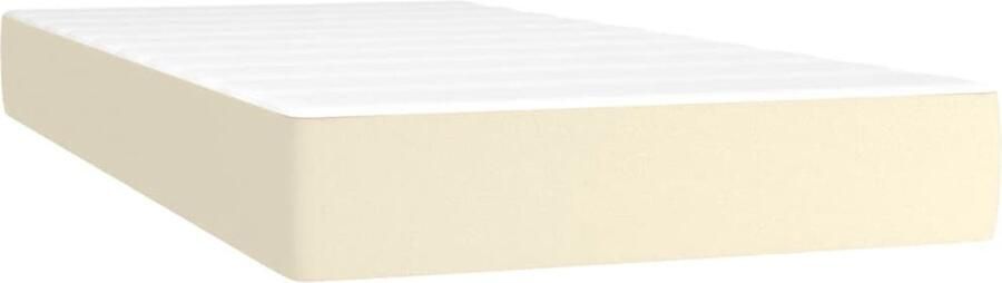 The Living Store Pocketveringmatras 100x200x20 cm Duurzaam kunstleer Pocketveren en schuim Middelharde ondersteuning Pocketveringmatras Kunstleder Matras Crème Medium Hard Matras Tweepersoons Matras