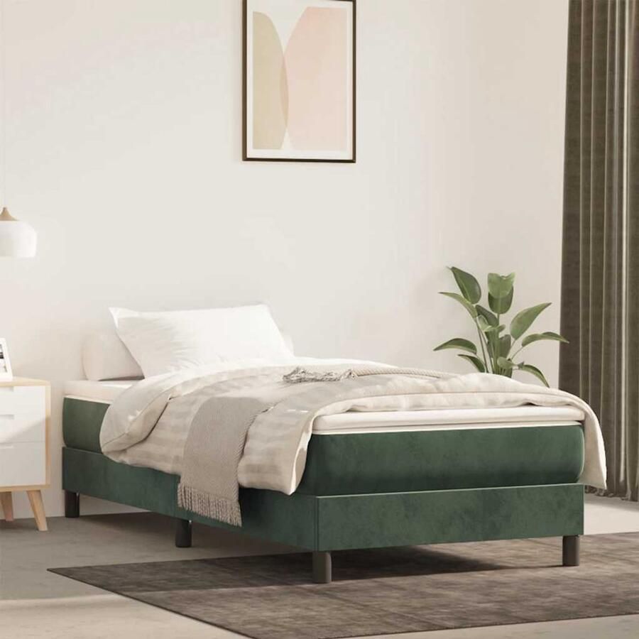 VidaXL Pocketveringmatras 100x220 cm Fluweel Pocketveringmatras Pocketveringmatrassen Matras Pocketvering Matras