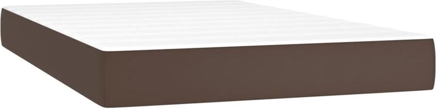 VidaXL Pocketveringmatras 120x200x20 cm Bruin Pocketveringmatras Kunstleder Matras 120x200 Medium Hard Matras Comfortabele Matras Anti Allergisch Matras