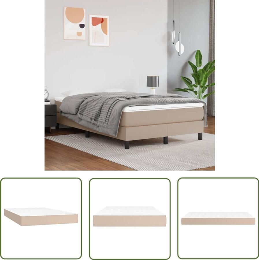 VidaXL Pocketveringmatras 120x200x20 cm Cappuccino Pocketveringmatras Kunstleder Matras Medium Hard Matras Tweepersoons Matras Boxspring Matras Slaapkamer Accessoires