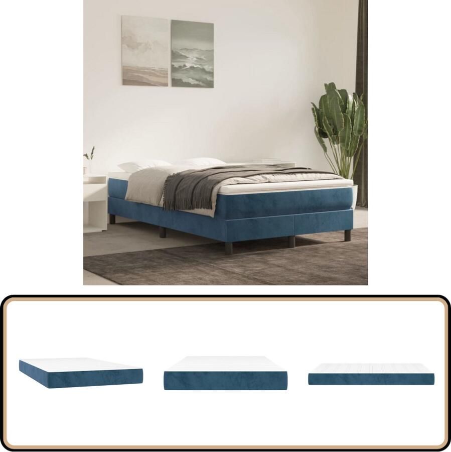 VidaXL Pocketveringmatras 120x200x20 cm Fluweel Pocketveringmatras Fluweel Matras Velvet Matras Tweepersoons Matras King Size Matras Goede Nachtrust Ergonomisch Matras Anti Allergische Matras