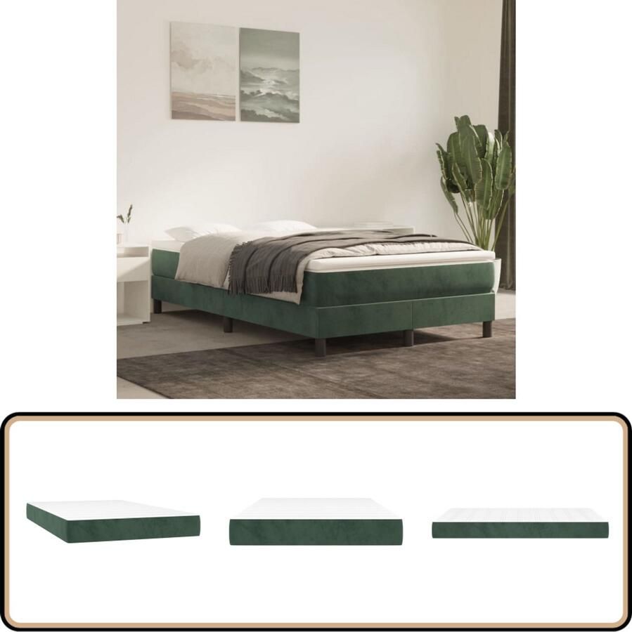 VidaXL Pocketveringmatras 120x200x20 cm Fluweel Pocketveringmatras Matras Velvet Matras Luxe Matras Zachte Matras Anti Allergisch Matras Medium Hard Matras Tweepersoons Matras