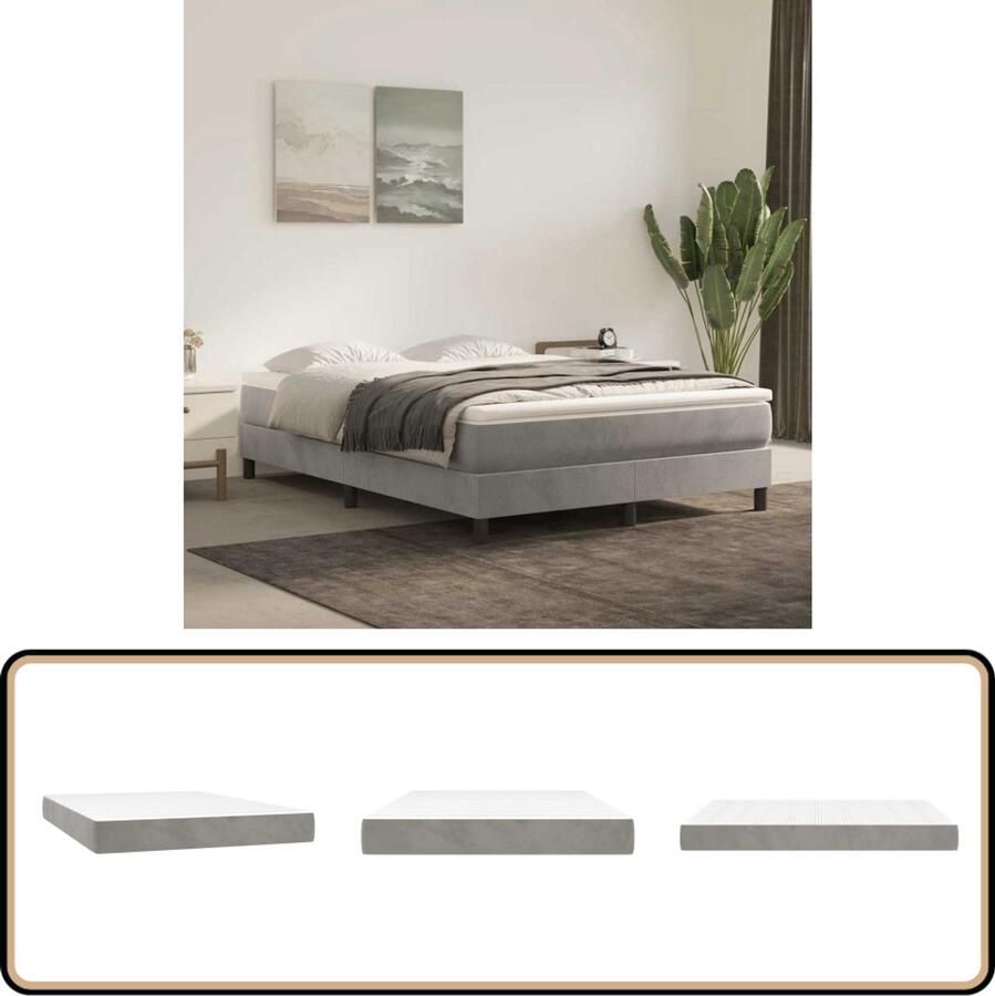 VidaXL Pocketveringmatras 120x210 cm fluweel Pocketveringmatras Pocketveringmatrassen Matras Pocketvering Matras
