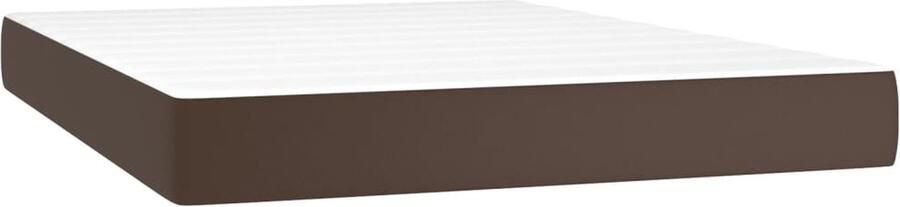 VidaXL Pocketveringmatras 140x190x20 cm Bruin Pocketveringmatras Kunstleder Matras Middenhard Dubbel Matras Boxspring Matras Slapen