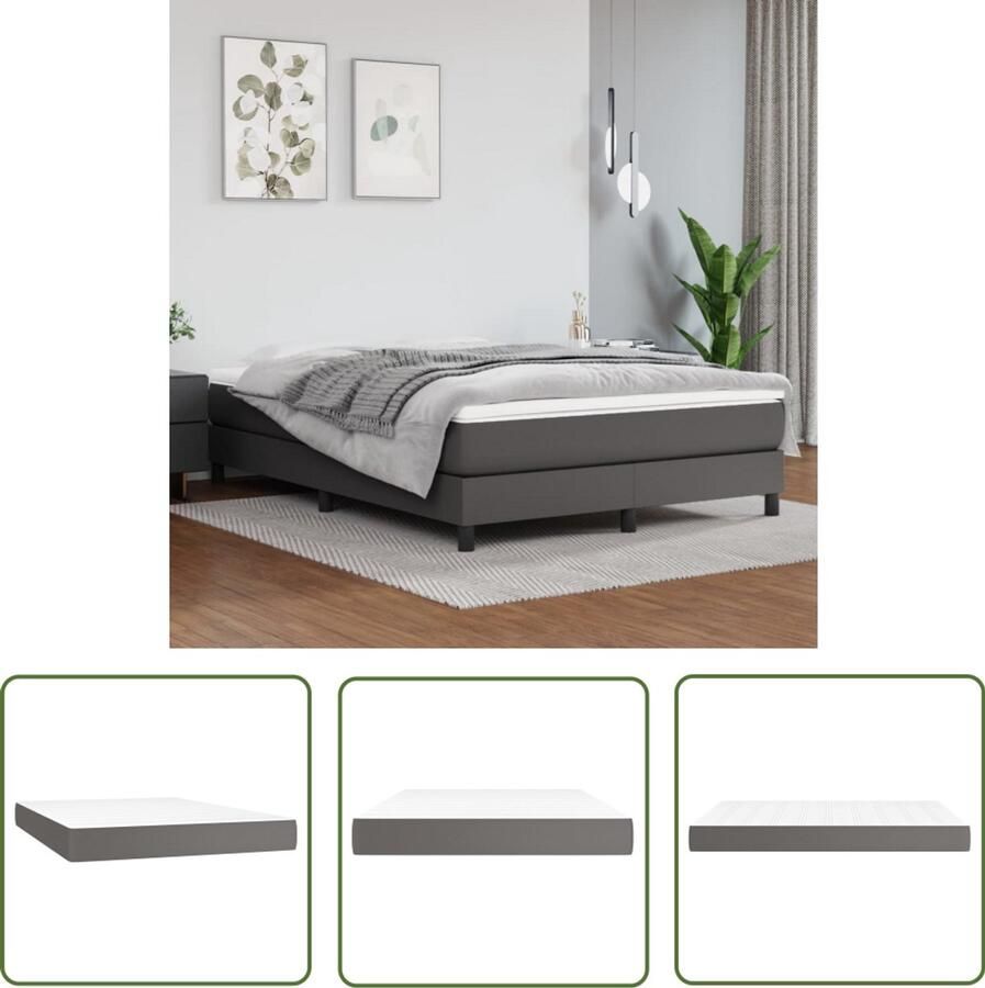 VidaXL Pocketveringmatras 140x190x20 cm Kunstleer Pocketveringmatras Kunstleder Matras 140x190 Tweepersoons Matras Medium Hard Matras Anti Allergisch Matras - Foto 2