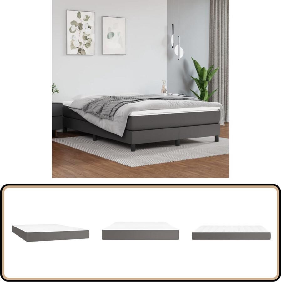 VidaXL Pocketveringmatras 140x190x20 cm Kunstleer Pocketveringmatras Kunstleder Matras 140x190 Tweepersoons Matras Medium Hard Matras Anti Allergisch Matras