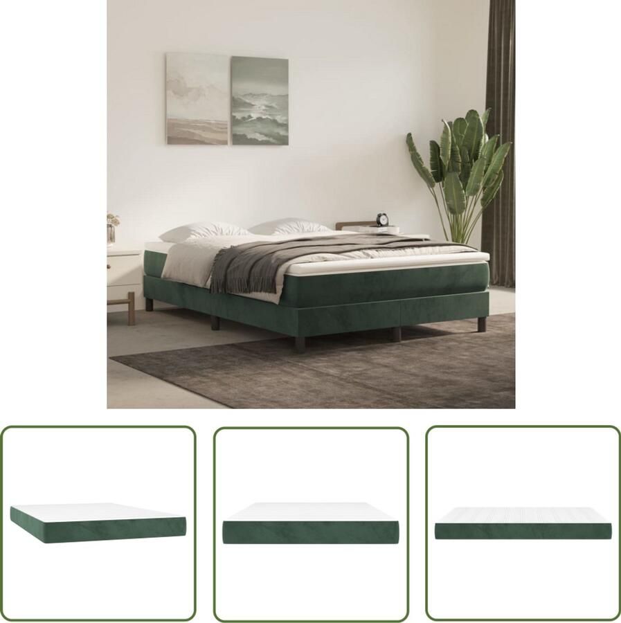 VidaXL Pocketveringmatras 140x200x20 cm Fluweel Pocketveringmatras Matras Fluweel Matras Velvet Matras Groene Matras Tweepersoons Matras Medium Hard Matras Anti Allergisch Matras