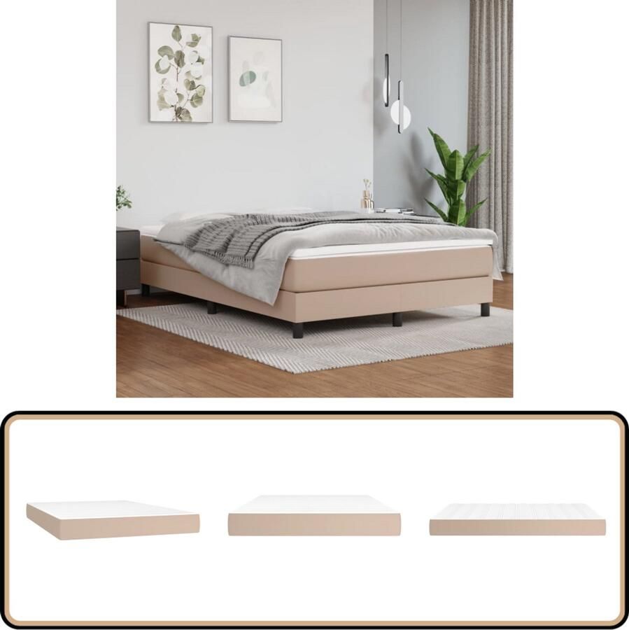 VidaXL Pocketveringmatras 140x200x20 cm Kunstleer Pocketveringmatras Kunstleder Matras Bruine Kleur Matras 140x200cm Medium Hard Matras