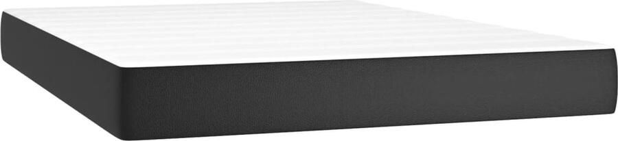 VidaXL Pocketveringmatras 140x200x20 cm Kunstleer Pocketveringmatras Kunstleder Matras Tweepersoons Matras Zwart Medium Hard Matras Comfortabele Matras