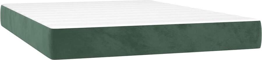 VidaXL Pocketveringmatras 140x210 cm Fluweel Groen Pocketveringmatras Pocketveringmatrassen Matras Pocketvering Matras