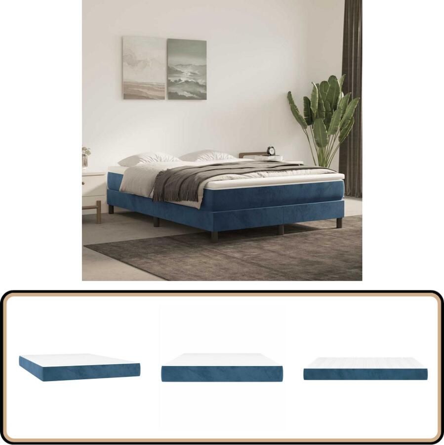 VidaXL Pocketveringmatras 140x220x20 cm Fluweel Pocketveringmatras Pocketveringmatrassen Matras Pocketvering Matras